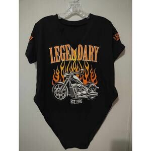 Ruby & Lace | Black Motorcycle Tee Woman's Size M